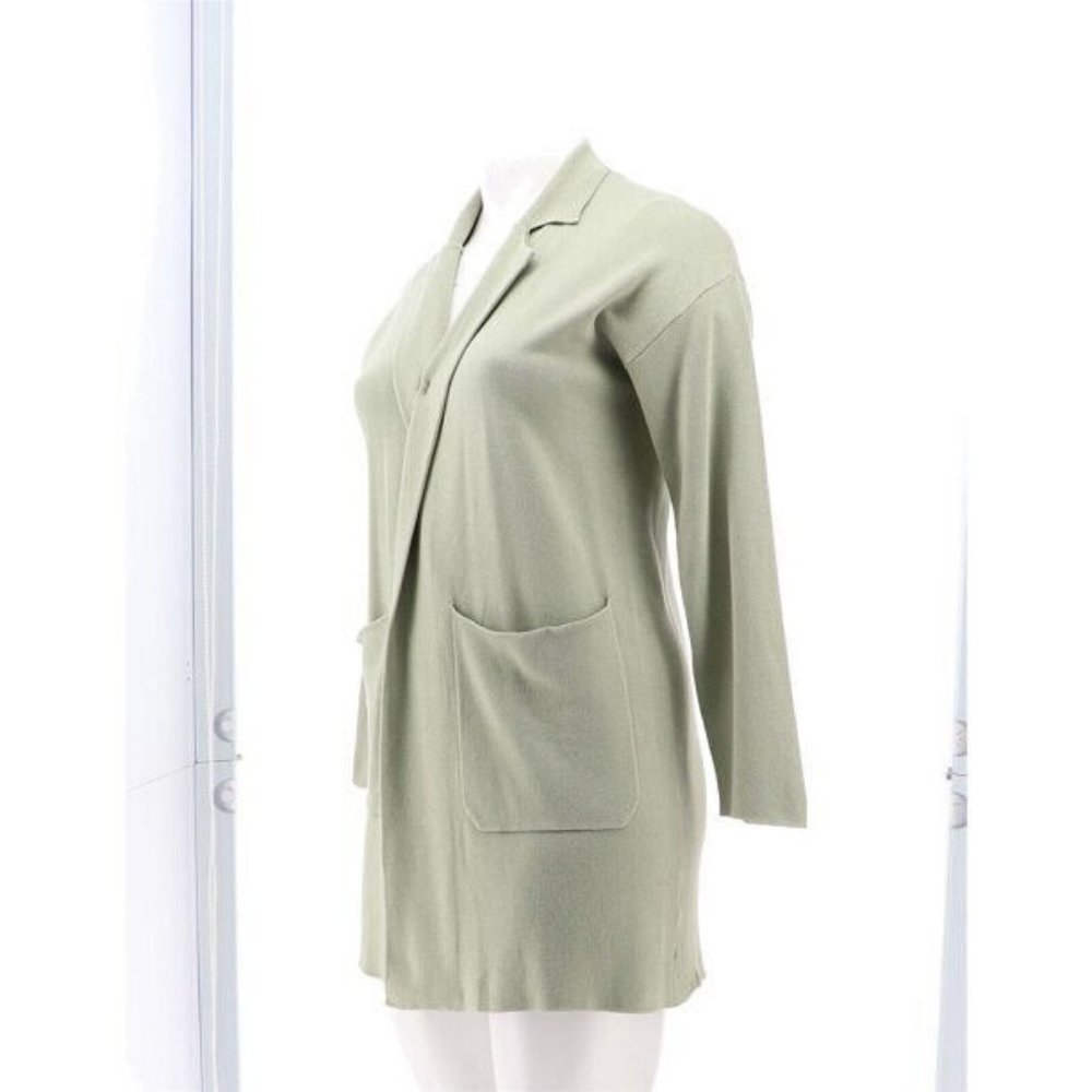 NWT G BY GIULIANA JACQUARD SWEATER KNIT DUSTER CARDIGAN DESERT SAGE XLP